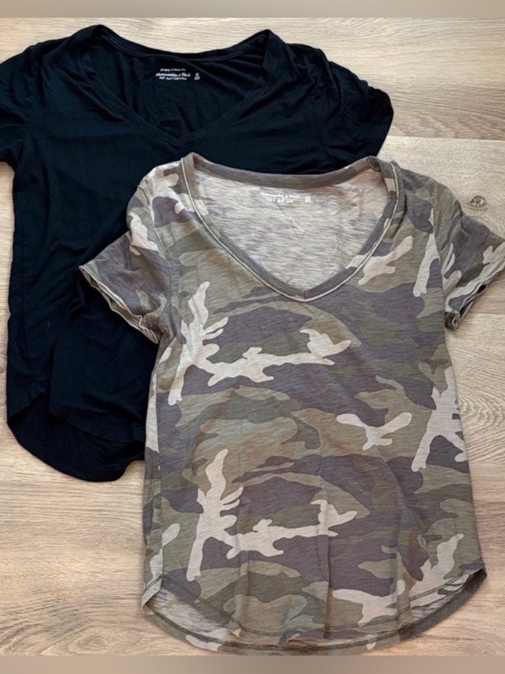 ABERCROMBIE & FITCH soft tee bundle lot size XS camo black comfy stretch comfy